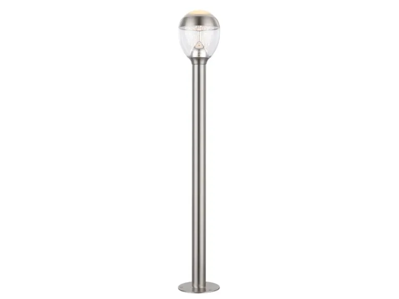 Ausgefallene LED Wegeleuchte CALLISTO aus Edelstahl in Silber, Höhe 99cm