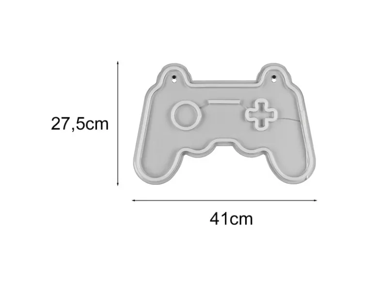 Ausgefallene Neon LED Wandlampe Gaming mit USB Kabel & Netzteil, Breite 41cm