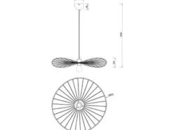 Ausgefallene Pendelleuchte CHAPEAU, Lampenschirm Schwarzer Draht, Ø 60cm