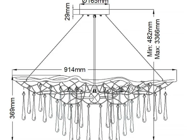Ausgefallene Pendelleuchte LAGUNA Gold matt mit Glas Behang Ø 91cm