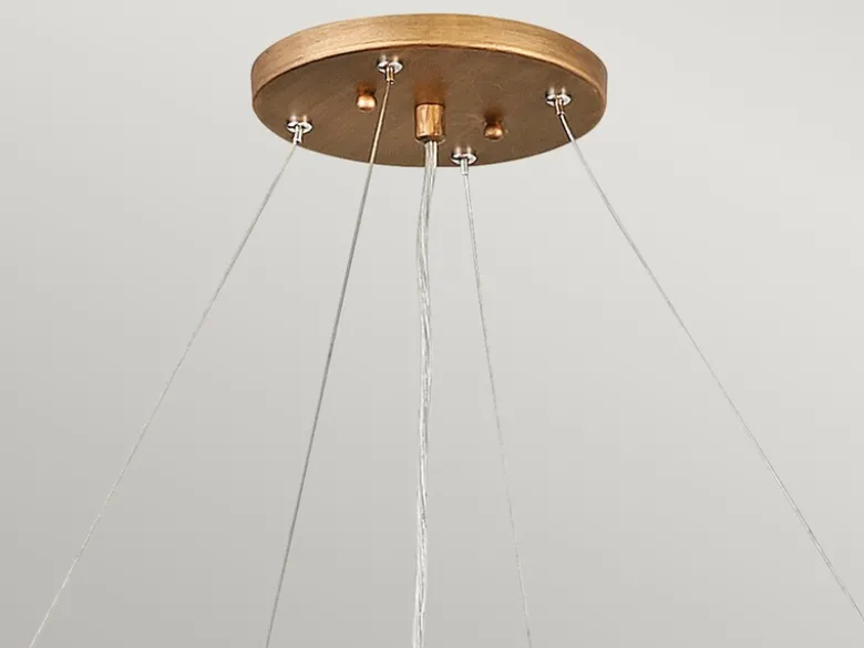 Ausgefallene Pendelleuchte LAGUNA Gold matt mit Glas Behang Ø 91cm