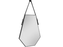 Ausgefallener Wandspiegel EMMI Rahmen in Schwarz zum Aufhängen 48,5x 66cm