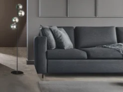 Ausgefallene Stehlampe HONEY Schwarz - Glaskugeln Rauchglas, Höhe 160cm