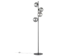 Ausgefallene Stehlampe HONEY Schwarz - Glaskugeln Rauchglas, Höhe 160cm