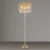 Ausgefallene Stehlampe QUEENA Gold mit Glas Kristall 2-farbig, Höhe 155cm