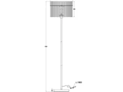 Ausgefallene Stehleuchte GORLEY mit Rauchglas Stäben, Höhe 152cm