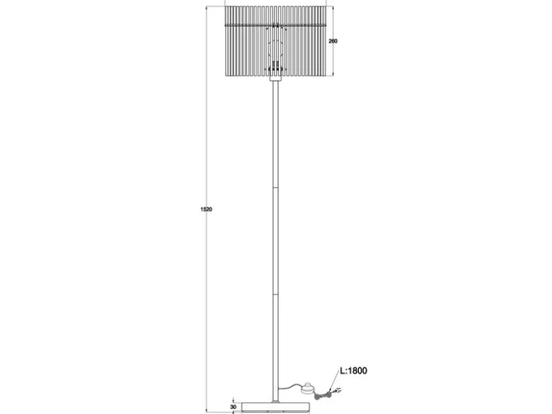 Ausgefallene Stehleuchte GORLEY mit Rauchglas Stäben, Höhe 152cm