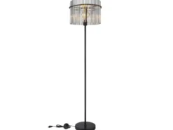 Ausgefallene Stehleuchte GORLEY mit Rauchglas Stäben, Höhe 152cm