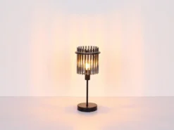 Ausgefallene Tischleuchte GORLEY mit Rauchglas Stäben, Höhe 37,5cm