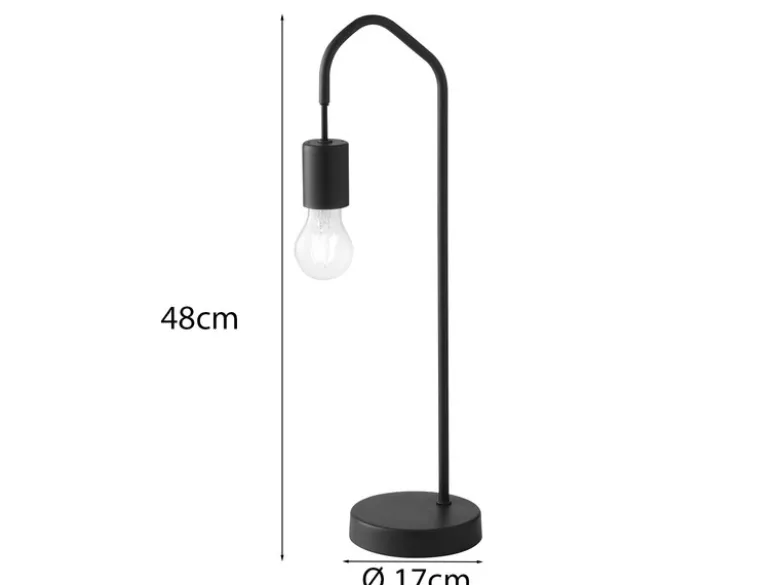 Ausgefallene Tischleuchte HABITAT Metall in Schwarz, Höhe 48cm