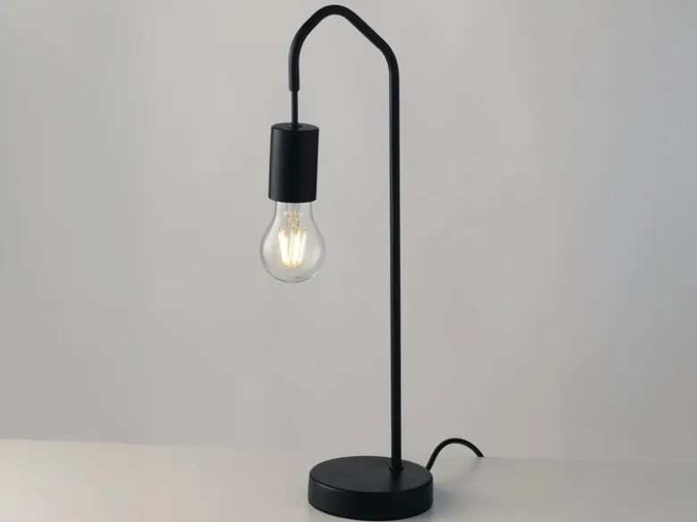 Ausgefallene Tischleuchte HABITAT Metall in Schwarz, Höhe 48cm
