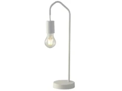 Ausgefallene Tischleuchte HABITAT Metall in Weiß, Höhe 48cm