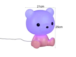Ausgefallene USB Tischlampe Teddy mit RGB Farbwechsel, Rosa, Höhe 25cm