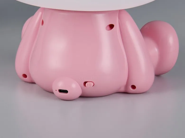Ausgefallene USB Tischlampe Teddy mit RGB Farbwechsel, Rosa, Höhe 25cm