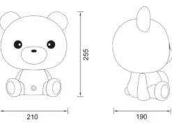 Ausgefallene USB Tischlampe Teddy mit RGB Farbwechsel, Rosa, Höhe 25cm