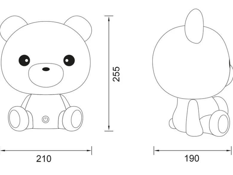 Ausgefallene USB Tischlampe Teddy mit RGB Farbwechsel, Rosa, Höhe 25cm