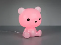Ausgefallene USB Tischlampe Teddy mit RGB Farbwechsel, Rosa, Höhe 25cm