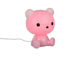 Ausgefallene USB Tischlampe Teddy mit RGB Farbwechsel, Rosa, Höhe 25cm