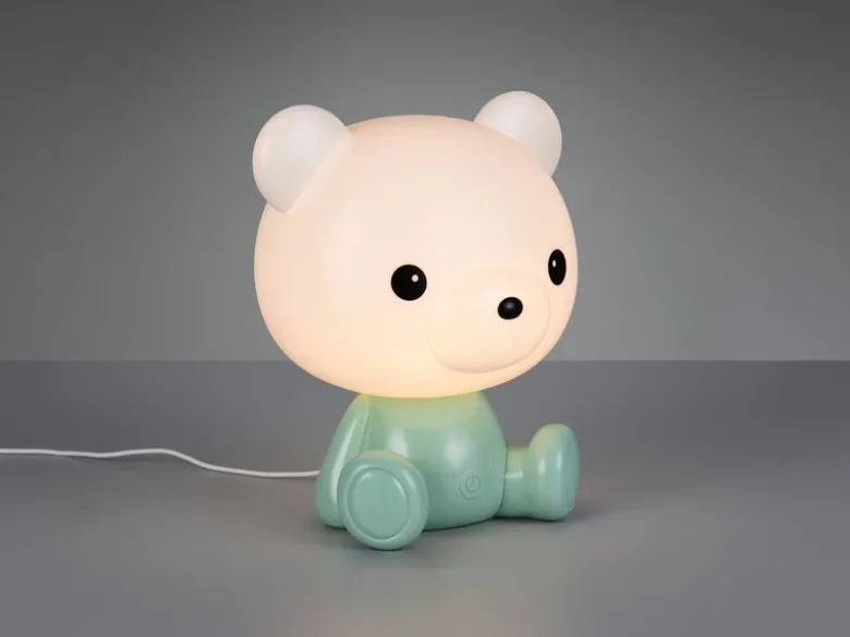 Ausgefallene USB Tischlampe Teddy mit RGB Farbwechsel, Grün, Höhe 25cm