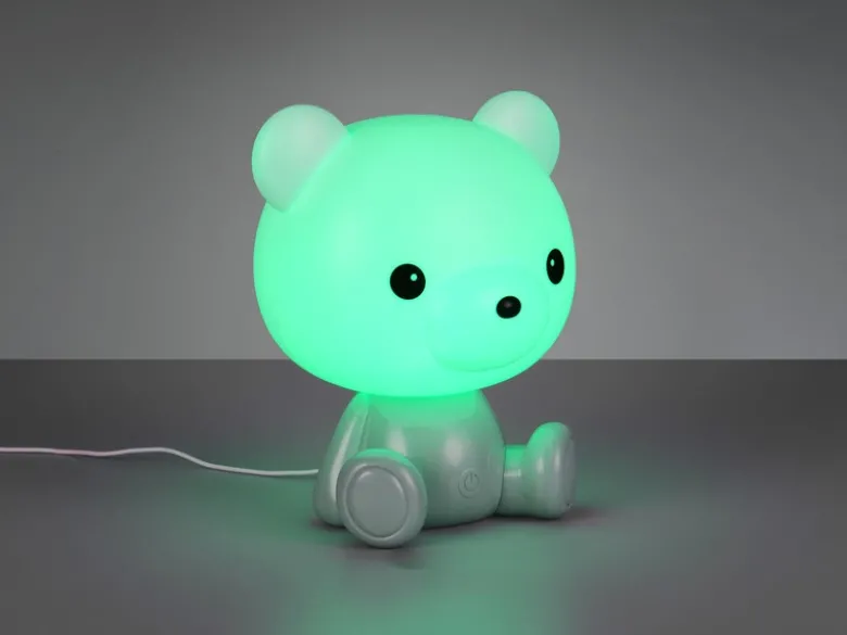 Ausgefallene USB Tischlampe Teddy mit RGB Farbwechsel, Grün, Höhe 25cm