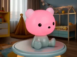 Ausgefallene USB Tischlampe Teddy mit RGB Farbwechsel, Grün, Höhe 25cm