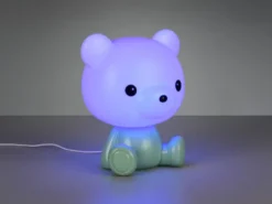 Ausgefallene USB Tischlampe Teddy mit RGB Farbwechsel, Grün, Höhe 25cm