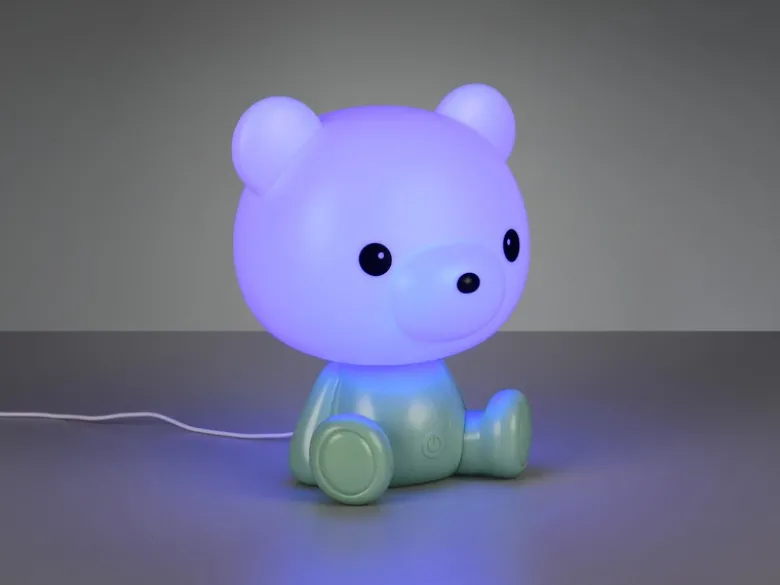Ausgefallene USB Tischlampe Teddy mit RGB Farbwechsel, Grün, Höhe 25cm