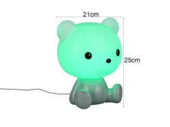 Ausgefallene USB Tischlampe Teddy mit RGB Farbwechsel, Grün, Höhe 25cm