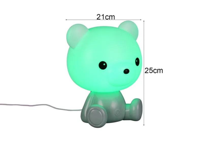 Ausgefallene USB Tischlampe Teddy mit RGB Farbwechsel, Grün, Höhe 25cm