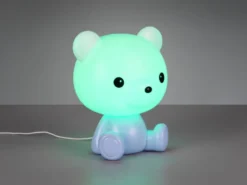 Ausgefallene USB Tischlampe Teddy mit RGB Farbwechsel, Blau, Höhe 25cm