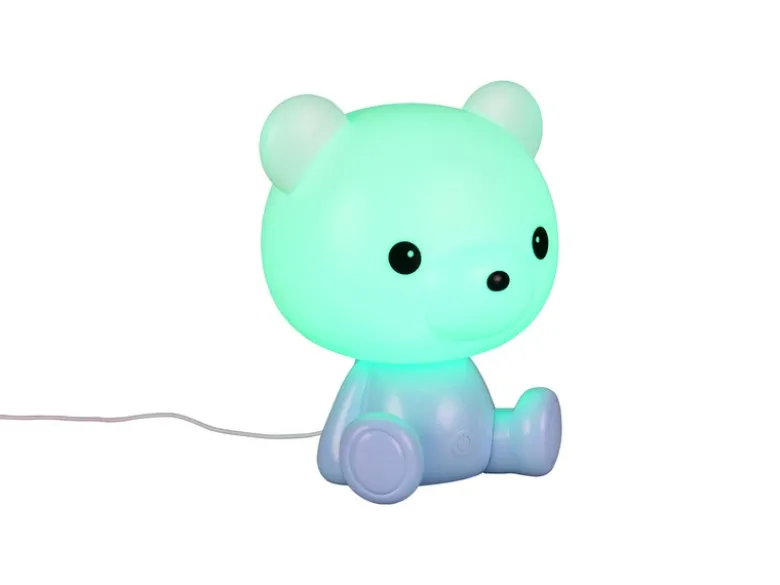 Ausgefallene USB Tischlampe Teddy mit RGB Farbwechsel, Blau, Höhe 25cm