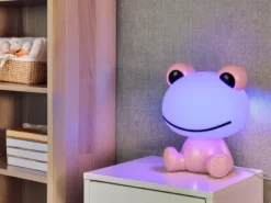 Ausgefallene USB Tischlampe HOPPER mit RGB Farbwechsel, Rosa Höhe 24cm