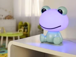 Ausgefallene USB Tischlampe Frosch mit RGB Farbwechsel, Grün Höhe 24cm