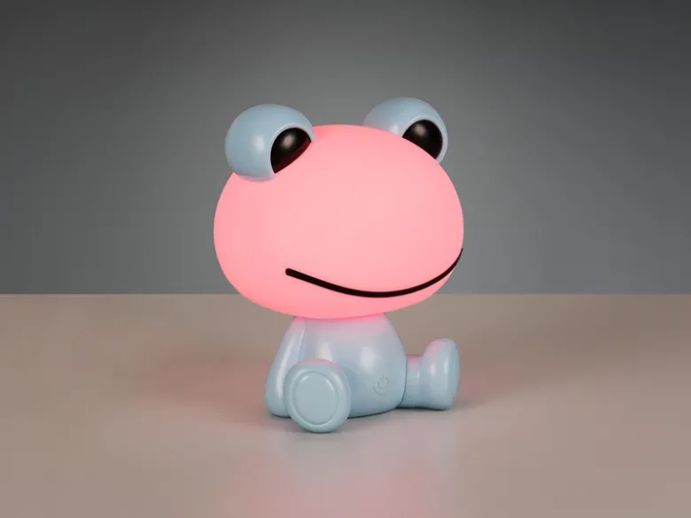 Ausgefallene USB Tischlampe HOPPER mit RGB Farbwechsel, Blau Höhe 24cm