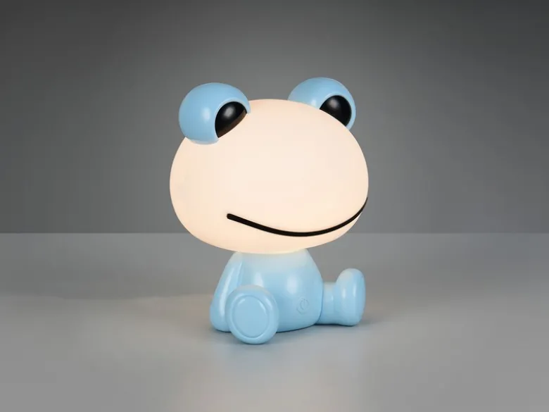 Ausgefallene USB Tischlampe HOPPER mit RGB Farbwechsel, Blau Höhe 24cm