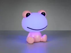 Ausgefallene USB Tischlampe Frosch mit RGB Farbwechsel, Rosa Höhe 24cm