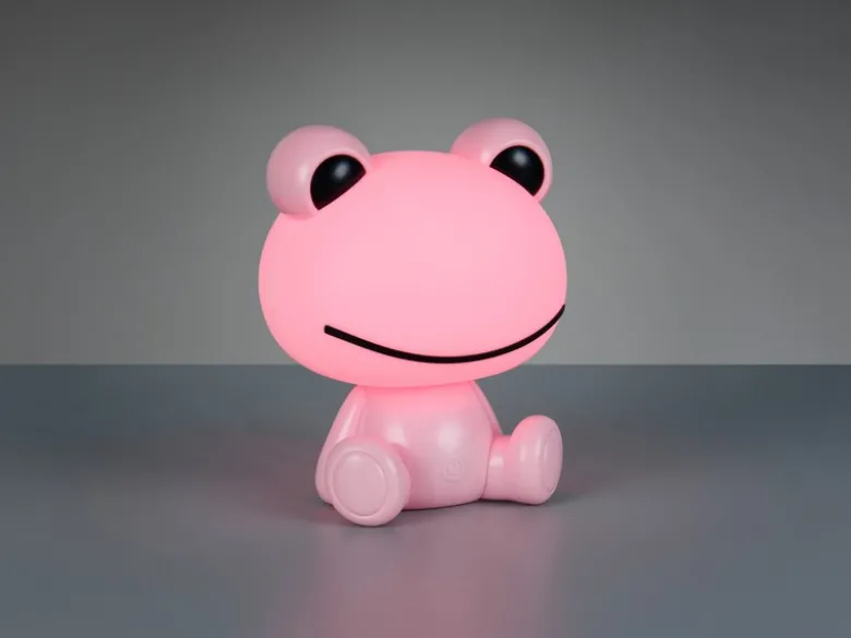 Ausgefallene USB Tischlampe Frosch mit RGB Farbwechsel, Rosa Höhe 24cm