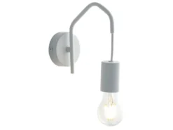 Ausgefallene Wandleuchte HABITAT 1-flammig Metall Weiß, Höhe 17,5cm