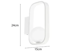 Ausgefallene Wandleuchte ROXY Weiß mit Glaskugel Opalweiß, Höhe 24cm