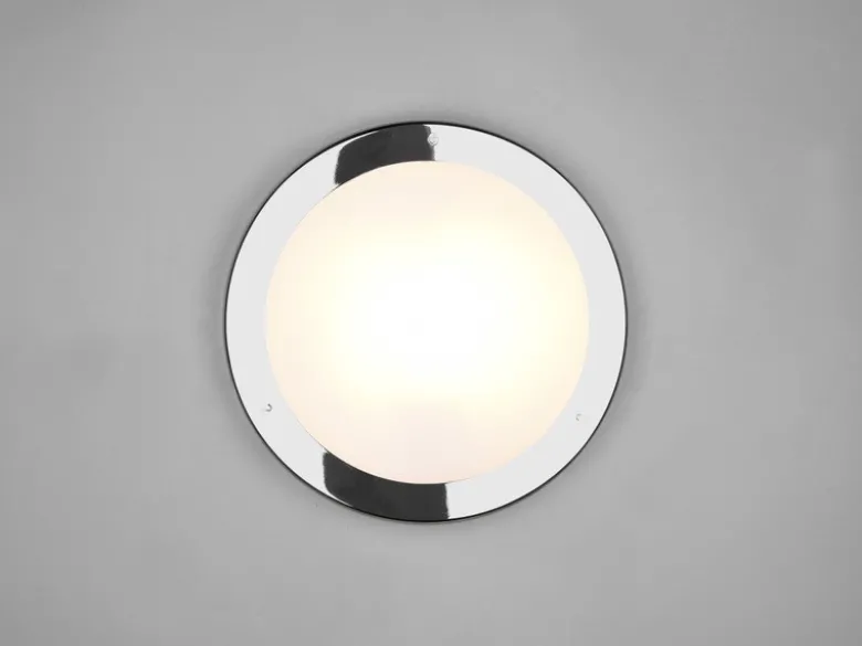 Bad Deckenleuchte CONDUS in Chrom mit Glas Opal Weiß Ø 31,5cm