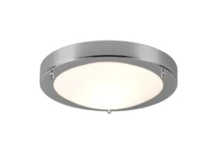 Bad Deckenleuchte CONDUS in Chrom mit Glas Opal Weiß Ø 31,5cm