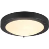 Bad Deckenleuchte CONDUS in Schwarz mit Glas Weiß IP44 Badlampe, Ø 31,5cm