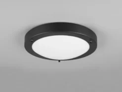 Bad Deckenleuchte CONDUS in Schwarz mit Glas Weiß IP44 Badlampe, Ø 31,5cm