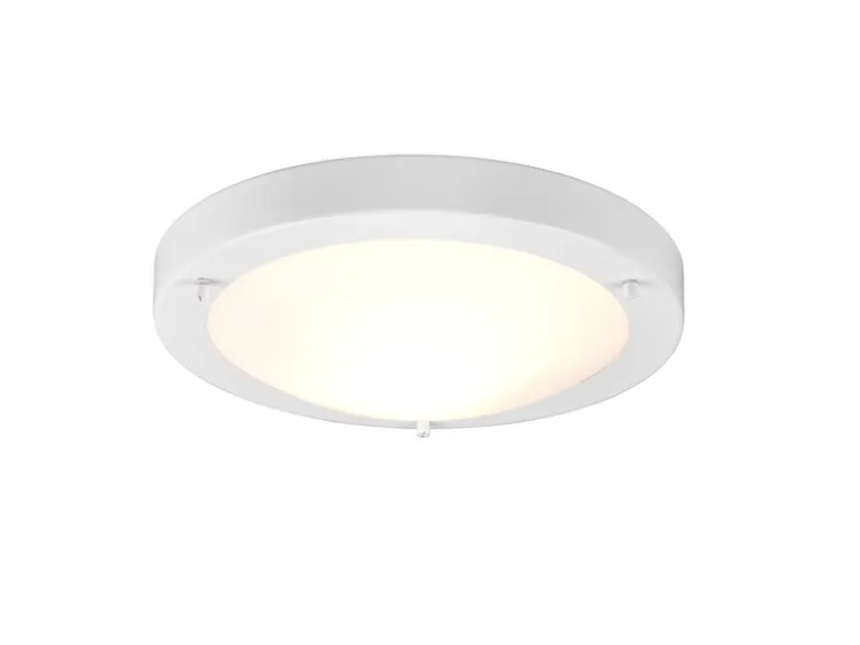 Bad Deckenleuchte CONDUS in Weiß mit Glas Opal Weiß Ø 31,5cm - Badlampen