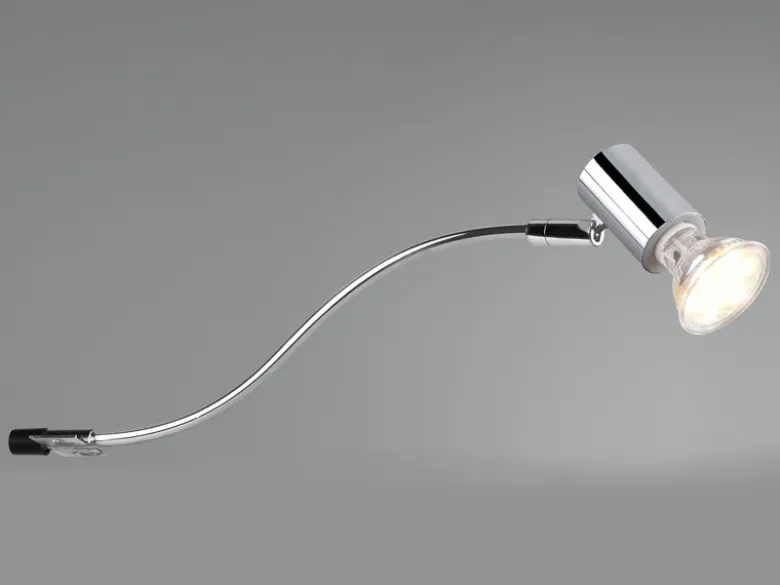 Badezimmerlampe GIADA in Chrom für Spiegelschrank mit schwenkbarem Spot