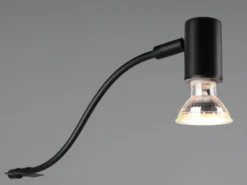 Badezimmerlampe GIADA in Schwarz für Spiegelschrank mit schwenkbarem Spot