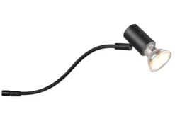 Badezimmerlampe GIADA in Schwarz für Spiegelschrank mit schwenkbarem Spot