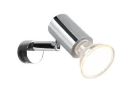 Bad Spiegelleuchte LORENZO Spot Metall Silber Chrom zum Klemmen max. 5mm
