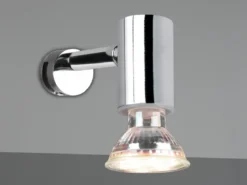Bad Spiegelleuchte LORENZO Spot Metall Silber Chrom zum Klemmen max. 5mm