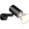 Bad Spiegelleuchte LORENZO Spot Metall Schwarz zum Klemmen max. 5mm